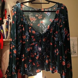 American Eagle Tie Front Top